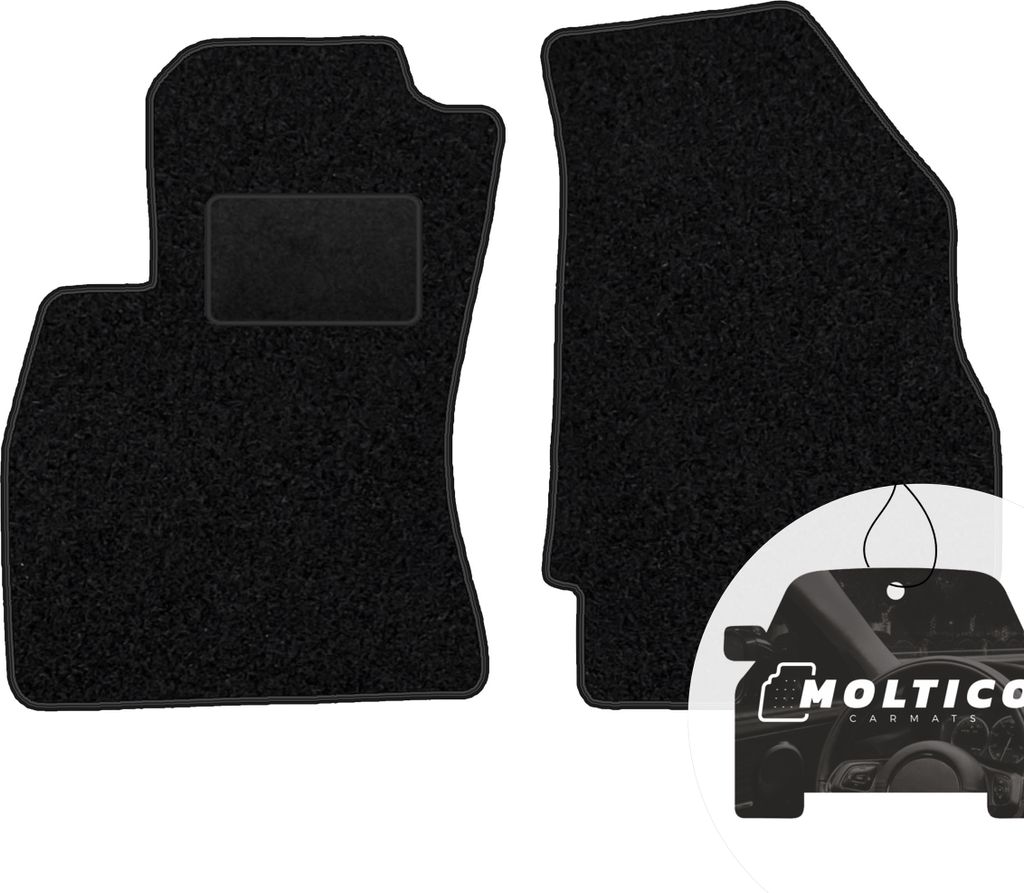 moto-MOLTICO Vorne Fußmatten Auto Velours Autoteppiche Schwarz Automatten Set 2-teilig passend für FIAT Doblo 2 Opel Combo D ab 2010