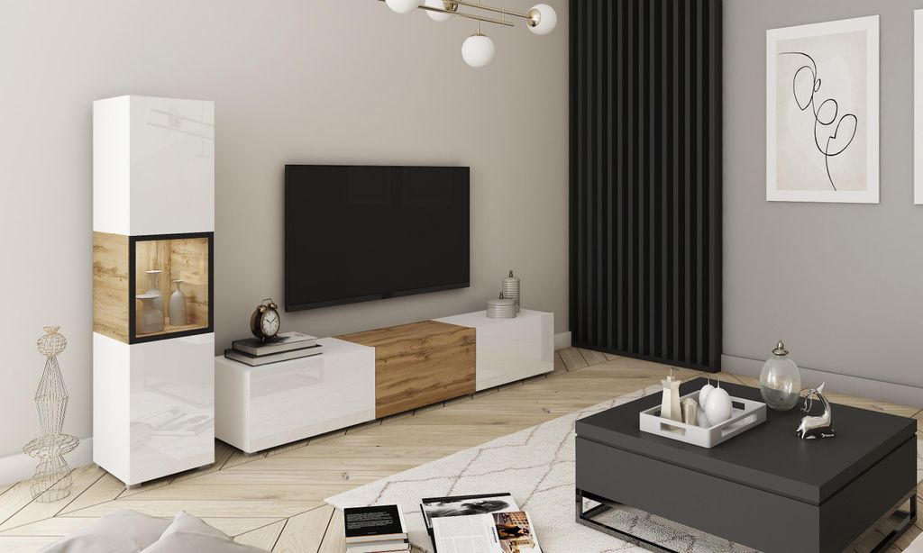 Obývací stěna Berlin I bílá/Wotan - moderní TV skříňka do Obrázek produktu 