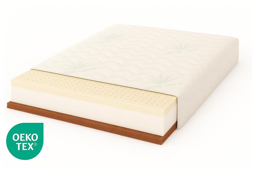 Latex-Kokos-Schaummatratze 80x155 cm, 12 cm, Antiallergisch, Weiß