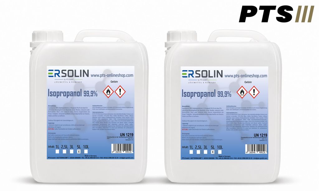 Isopropanol 99,9% 2x5 Liter ergiebig IPA Entfetter Reiniger