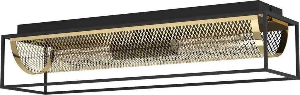 Plafonnier de Salon Eglo Nohales Noir Laiton pour Éclairage Design E27