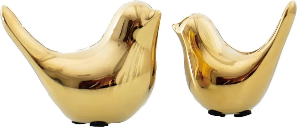 Oiseaux décoratifs en céramique or pour centre de table et étagère