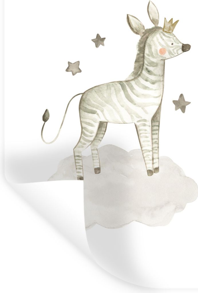 MuchoWow Wandtattoo Wandsticker Wandaufkleber Tiere - Zebra - Kinder 40x60 cm Selbstklebend und Repositionierbar - Wierderverwendbar - Selbstklebend