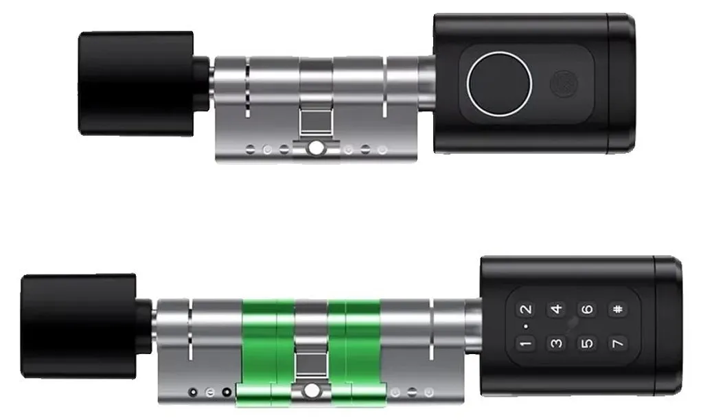 Serrure intelligente noire avec accès à distance sans passerelle 120mm