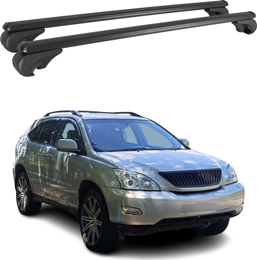 Dachträger für Lexus RX 2003-2009 Gepäckträger Grundträger Aluminium Schwarz 2x