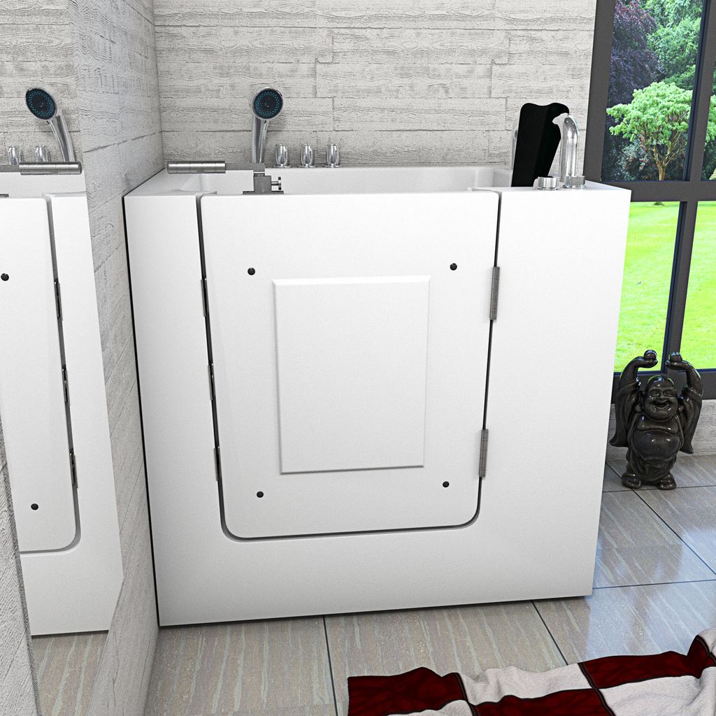 Sitzwanne Whirlpool Badewanne mit Tür S02WP-TH-A-R 78x100cm