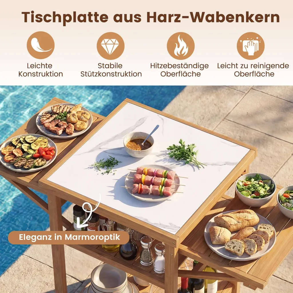 Table de camping pour barbecue portable, station de cuisine extérieure
