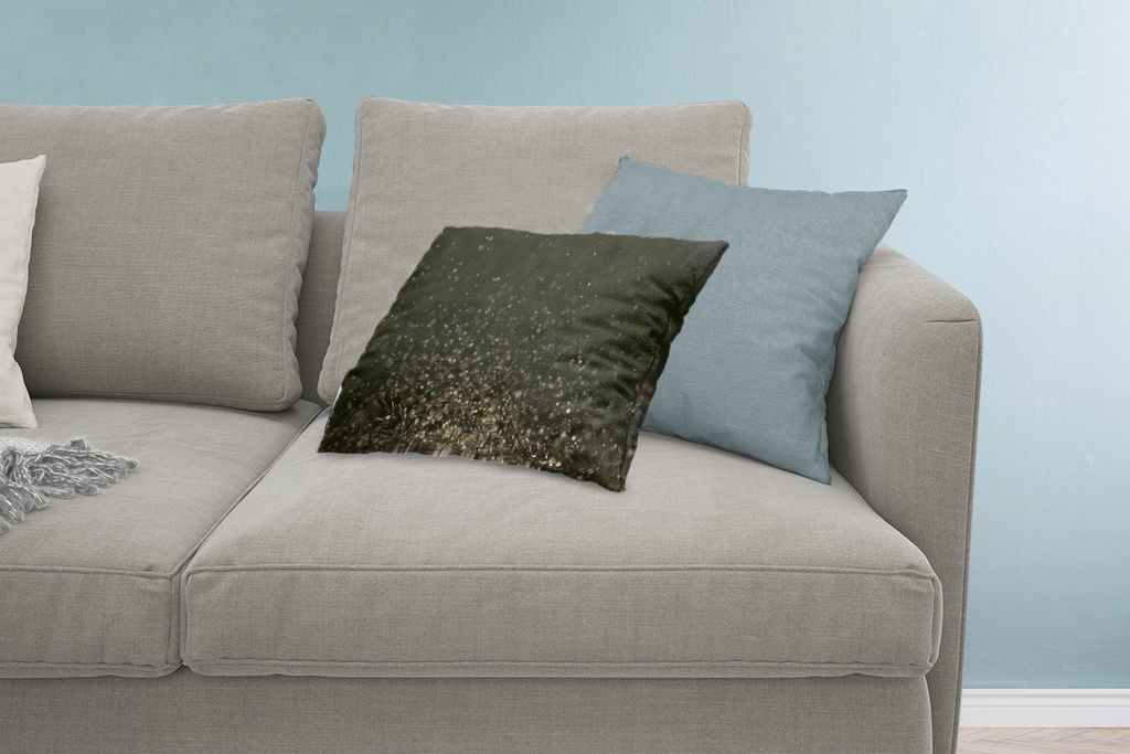MuchoWow Zierkissen Sofakissen Wohnzimmer Dekokissen 60x40 cm Glitter - Abstrakt - Schwarz - Kopfkissen - Polster mit Foto