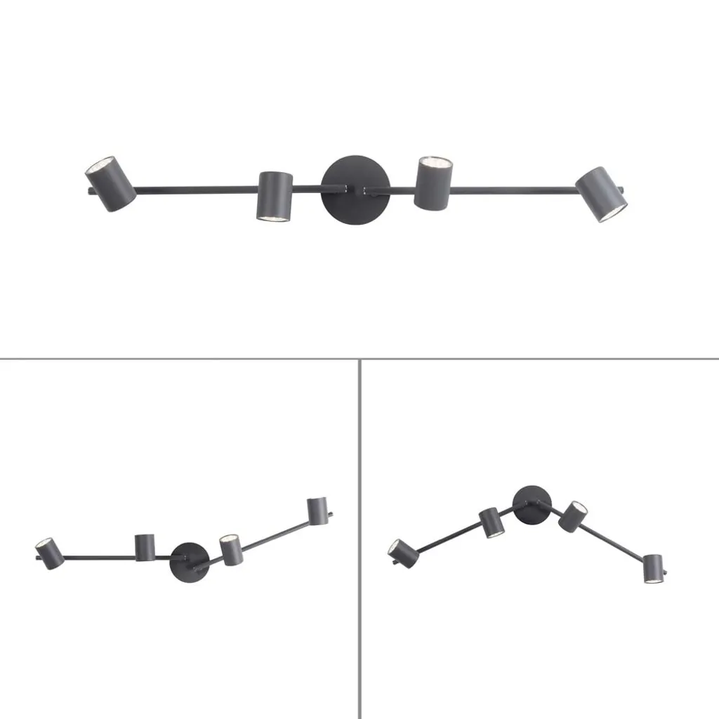 Luminaire plafonnier LED spots rotatifs anthracite hauteur 16 cm - 11