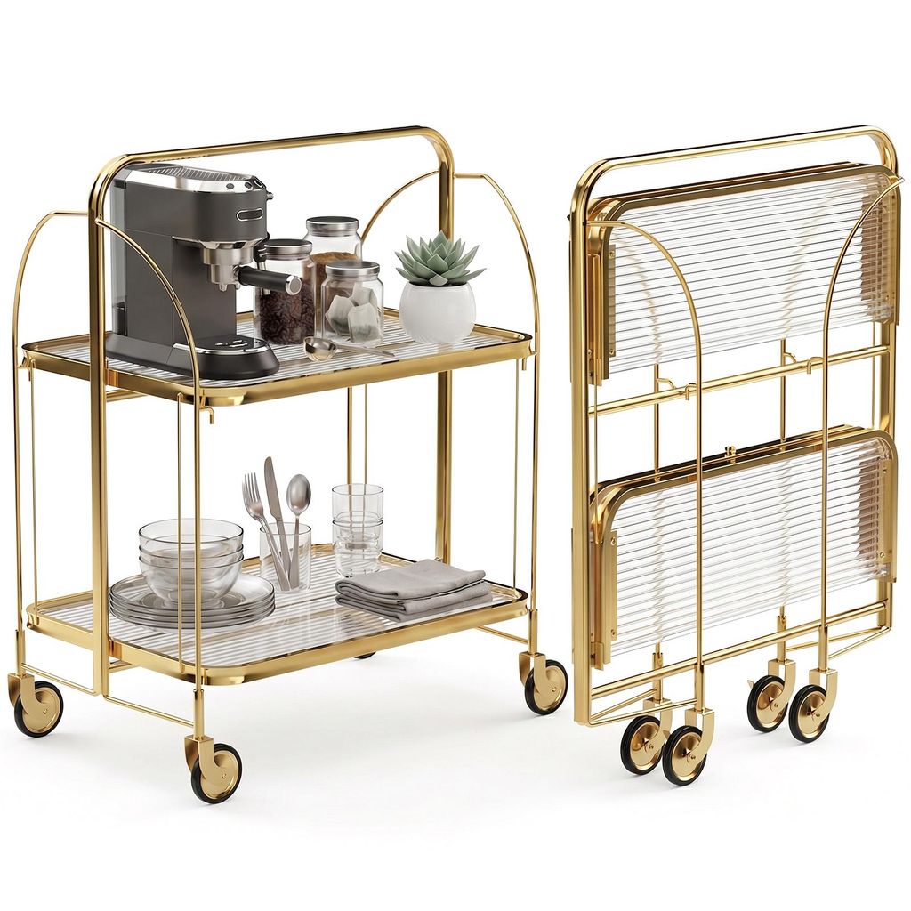 carrello da portata a 2 livelli in acciaio inox 68×40×80 cm Immagine del prodotto 
