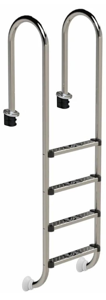 W'eau Poolleiter Muro 4 Stufen Edelstahl AISI 316 Silber Produktbild 