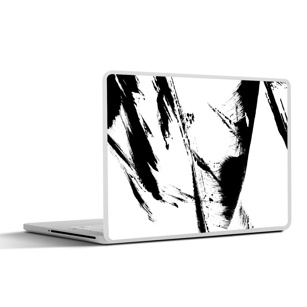 MuchoWow Laptop Aufkleber Sticker Cover Farbe - Schwarz - Abstrakt 32.5x23.5 cm - Sticker für Laptop - Selbstklebend