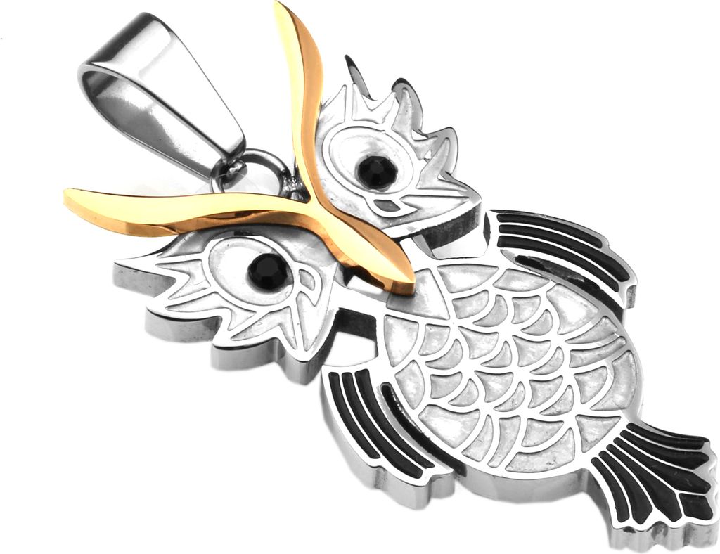 Edelstahl Anhänger aus 316L Eule
