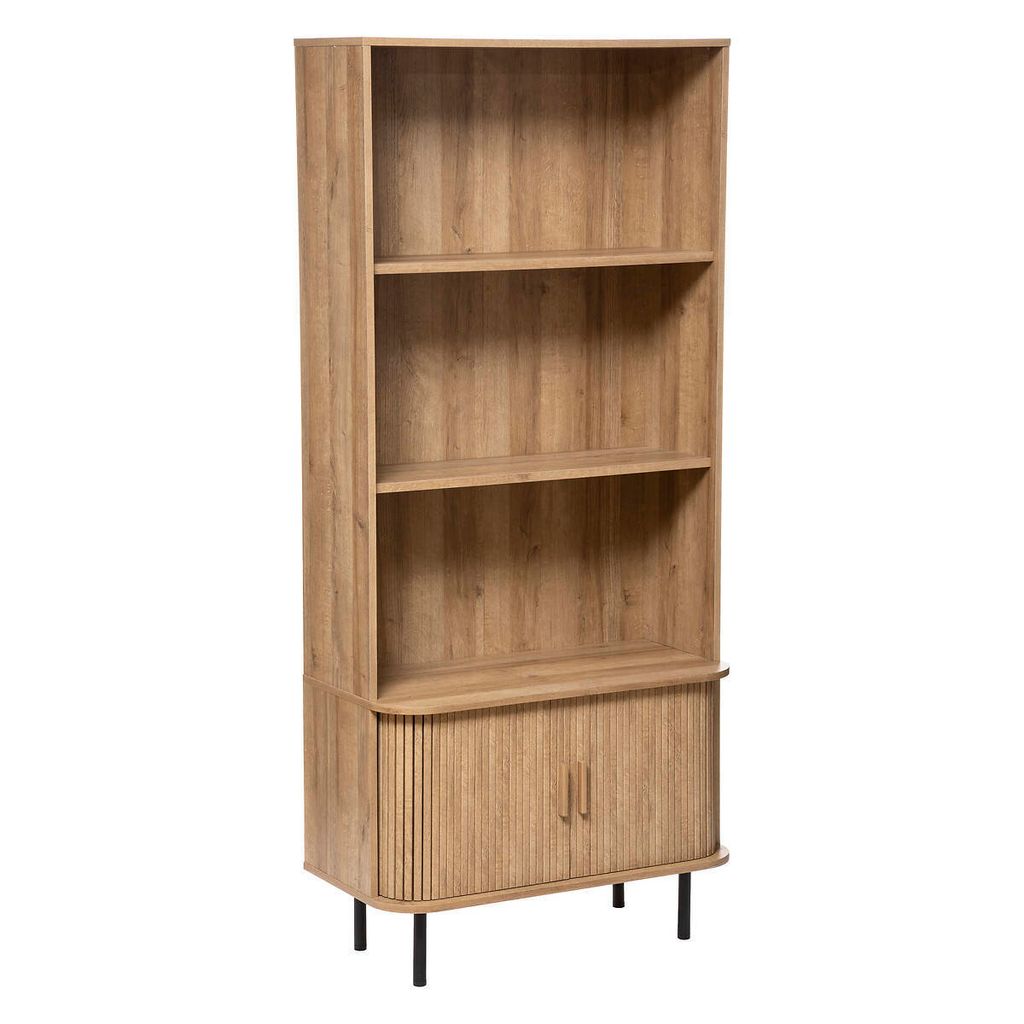 2-türiger bücherschrank "colva" in eichenoptik 80x180cm - Atmosphera créateur d'intérieur