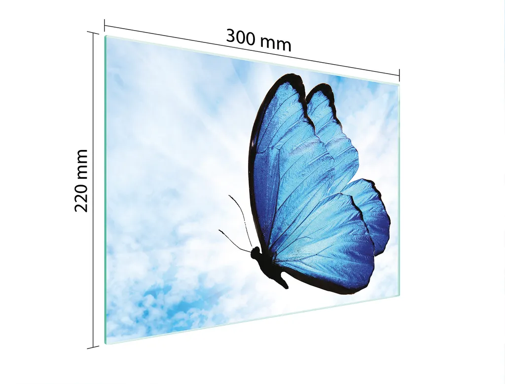 Tagliere Multiglass 30x22 Butterfly Blue: Piastra Copriforno in Vetro - 2