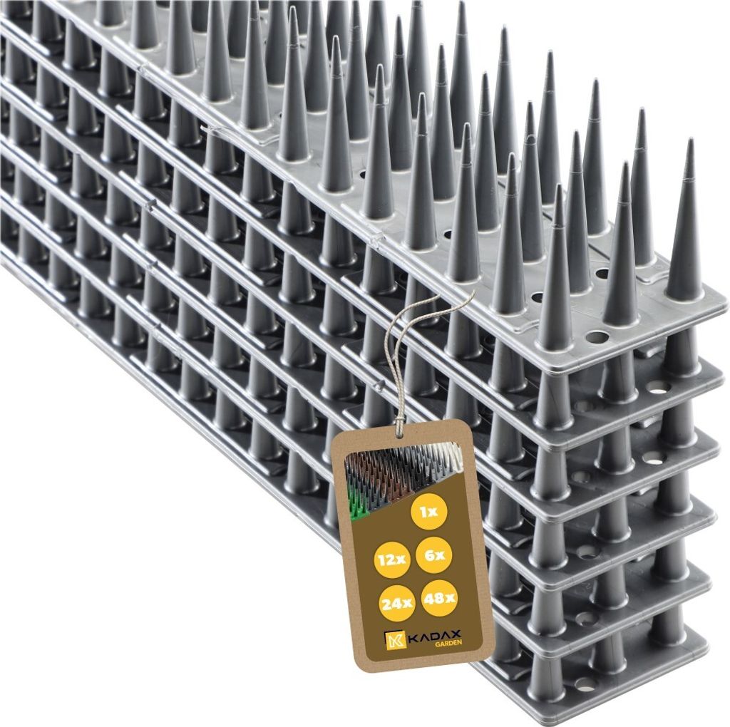 A stack of bird spikes for pest control.