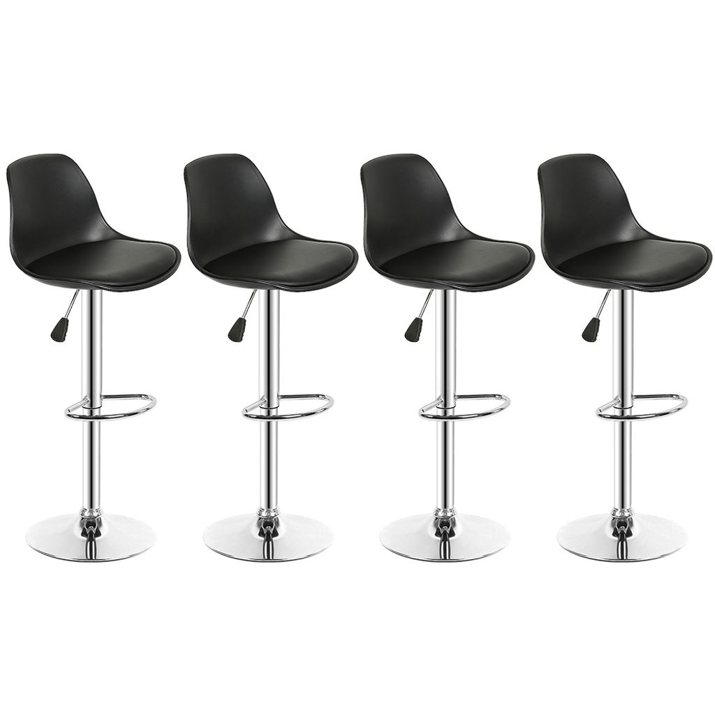 4er Set Barhocker Barstuhl Bistrohocker aus Kunstleder höhenverstellbar drehbar Schwarz
