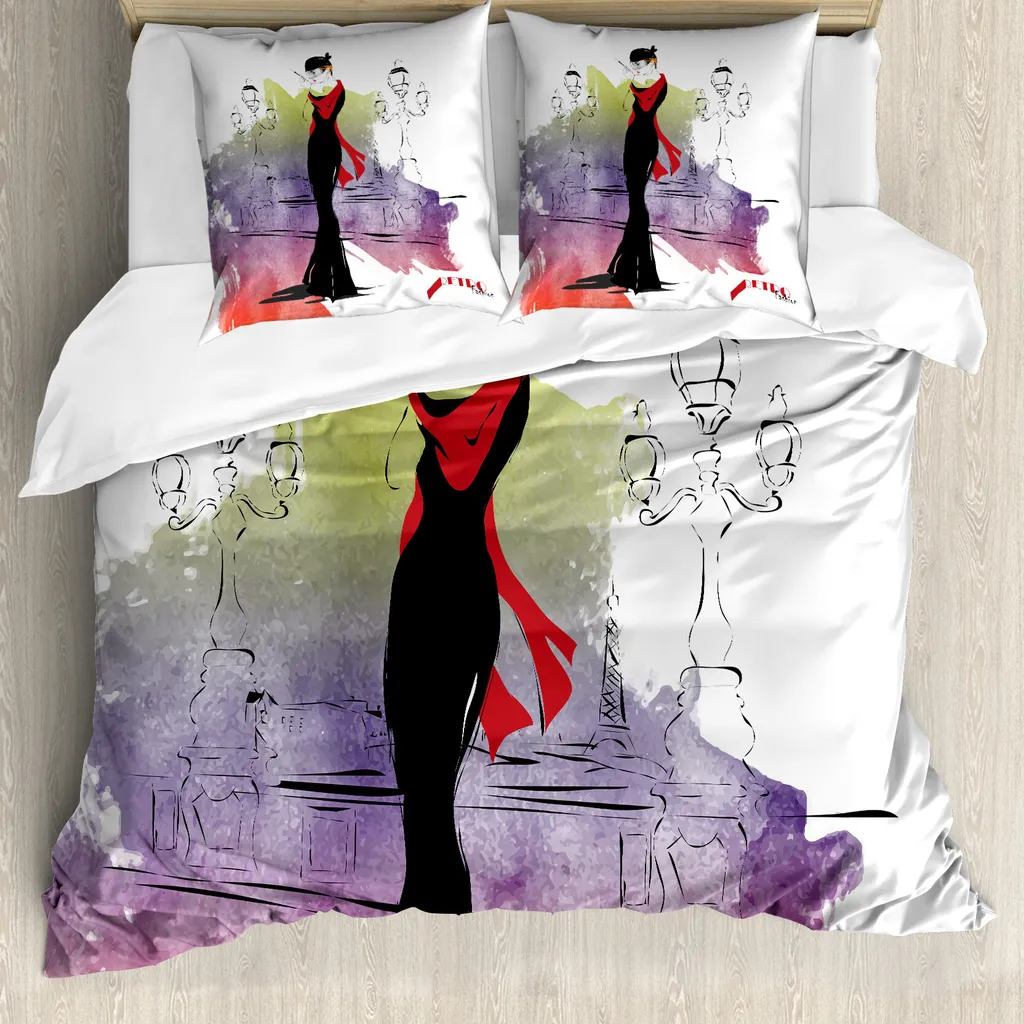 Copripiumino 200x200 ABAKUHAUS Vintage Fashion Lady - No-Stiro