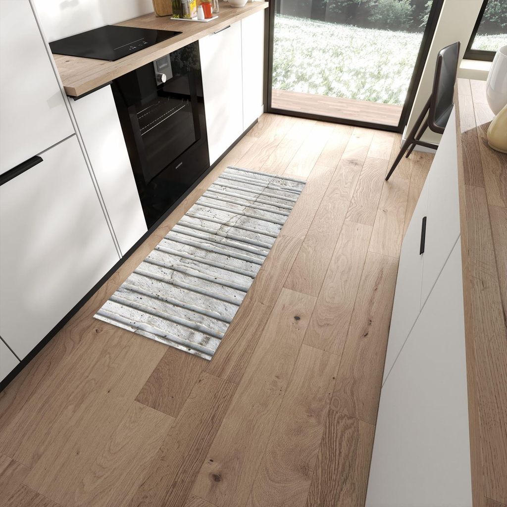 Küchenteppich 60x150cm rutschfest & abwischbar PVC Läufer - Betonstruktur