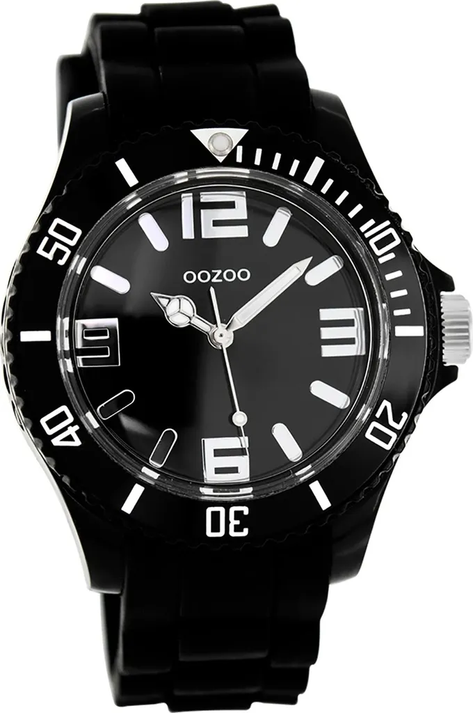 Oozoo orologio da polso in silicone nero serie vintage orologio analogico al quarzo UOC4174A