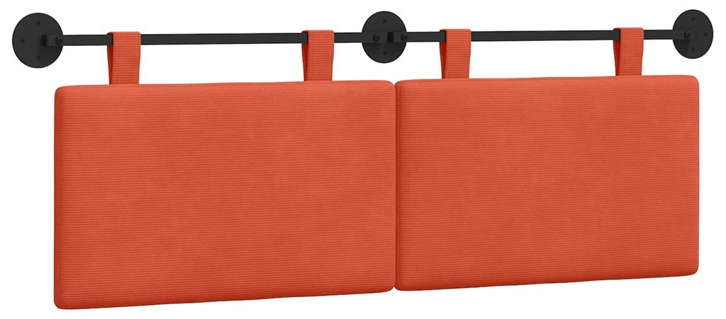 Hängendes Kopfteil Rot-Orange Cordstoff
