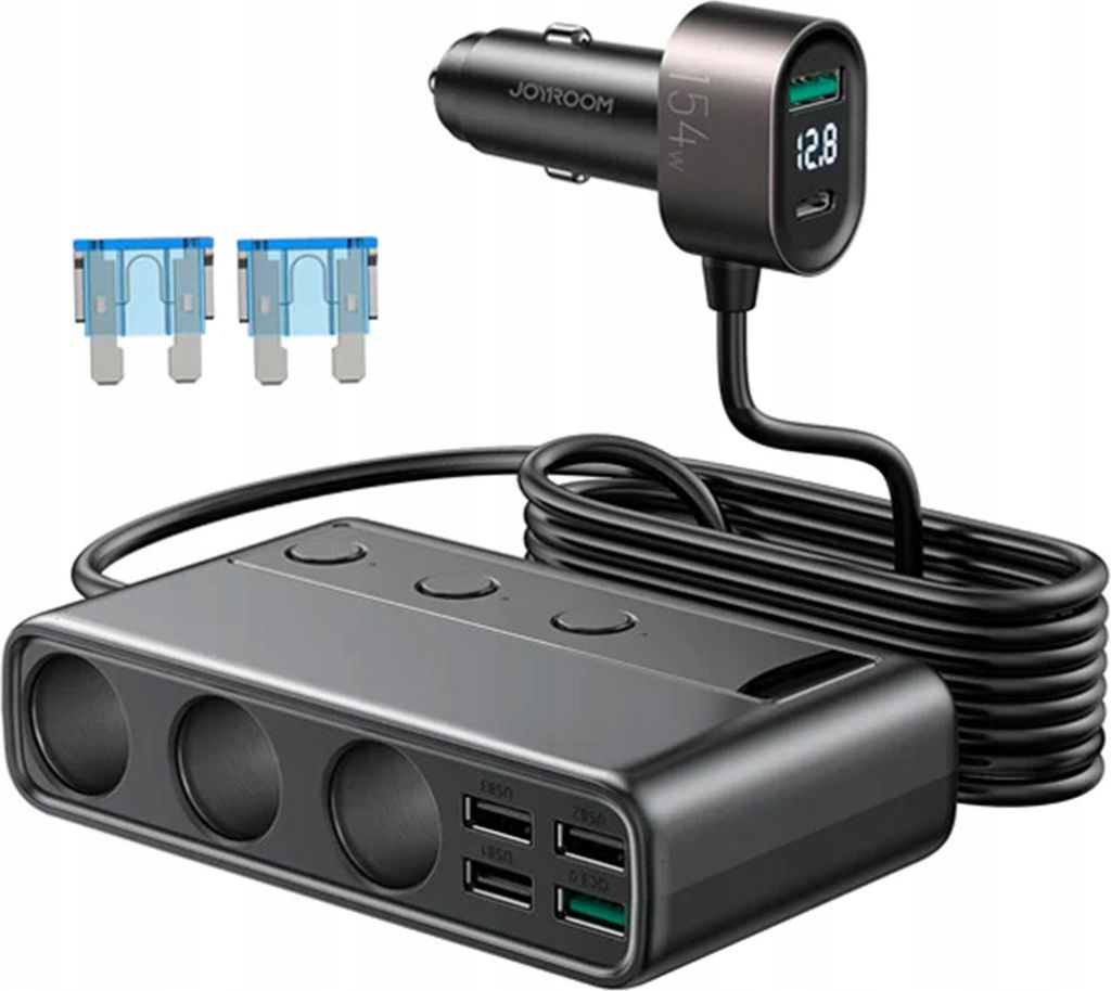 Joyroom Chargeur allume-cigare avec splitter, chargeur Image du produit 