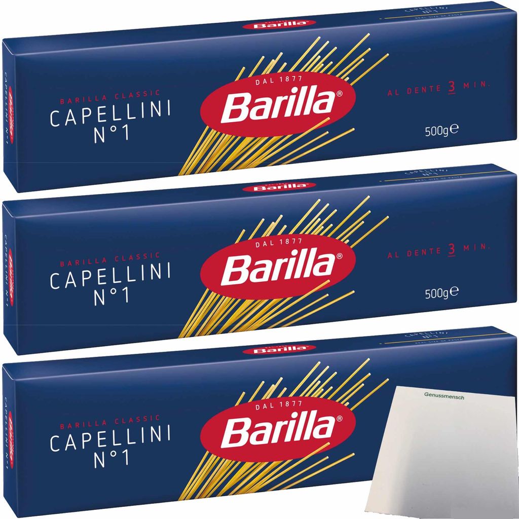 Barilla Cappellini No1 3er Pack (3x500g Packung) + usy Produktbild 