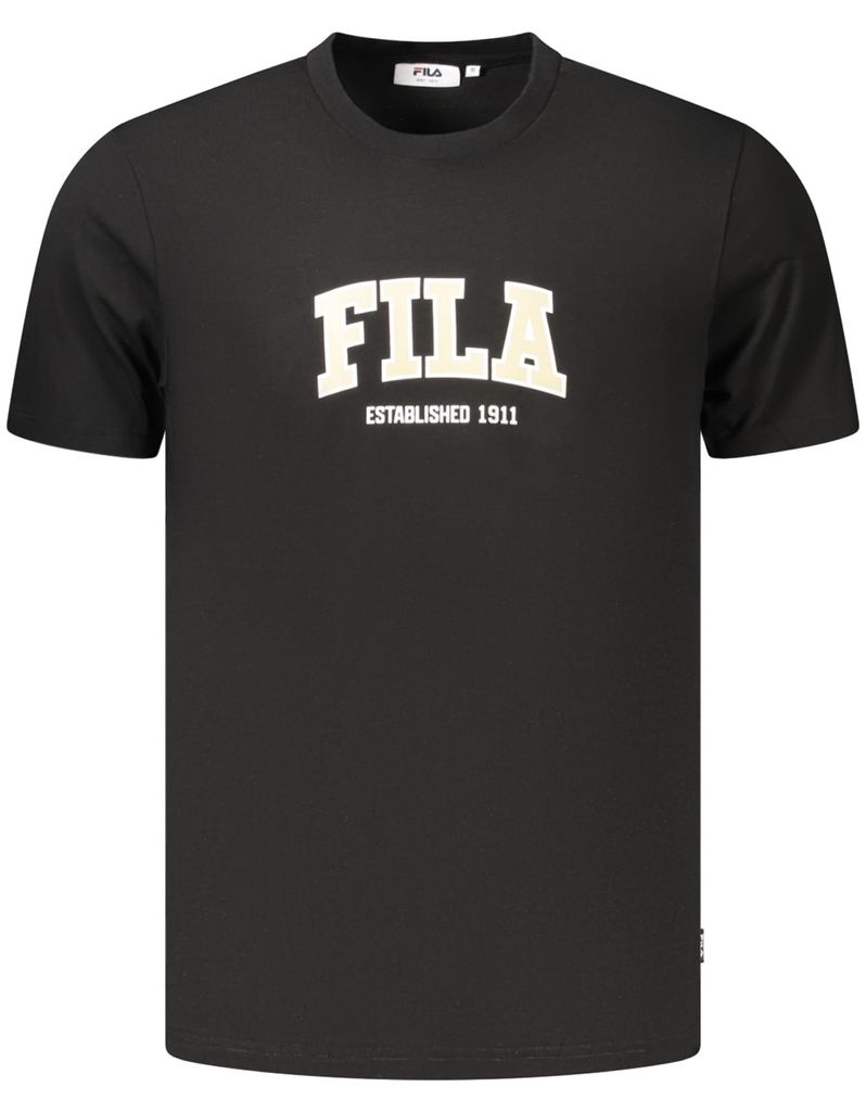 Herren Schwarz Kurzarm T-Shirt aus Baumwolle, Regular Fit