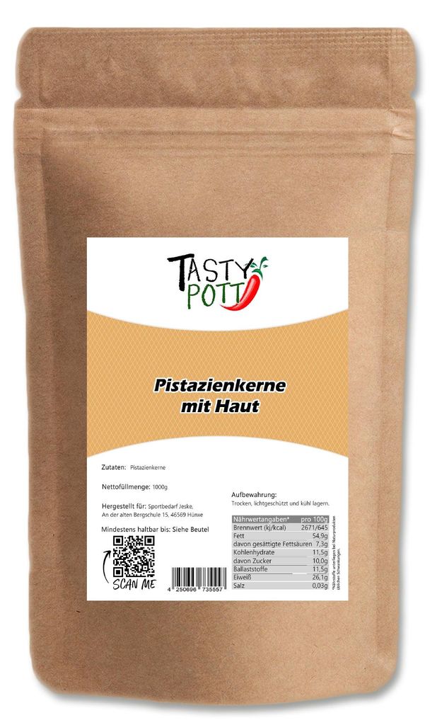 Tasty Pott Pistazienkerne, mit Haut - ohne Schale - im Produktbild 