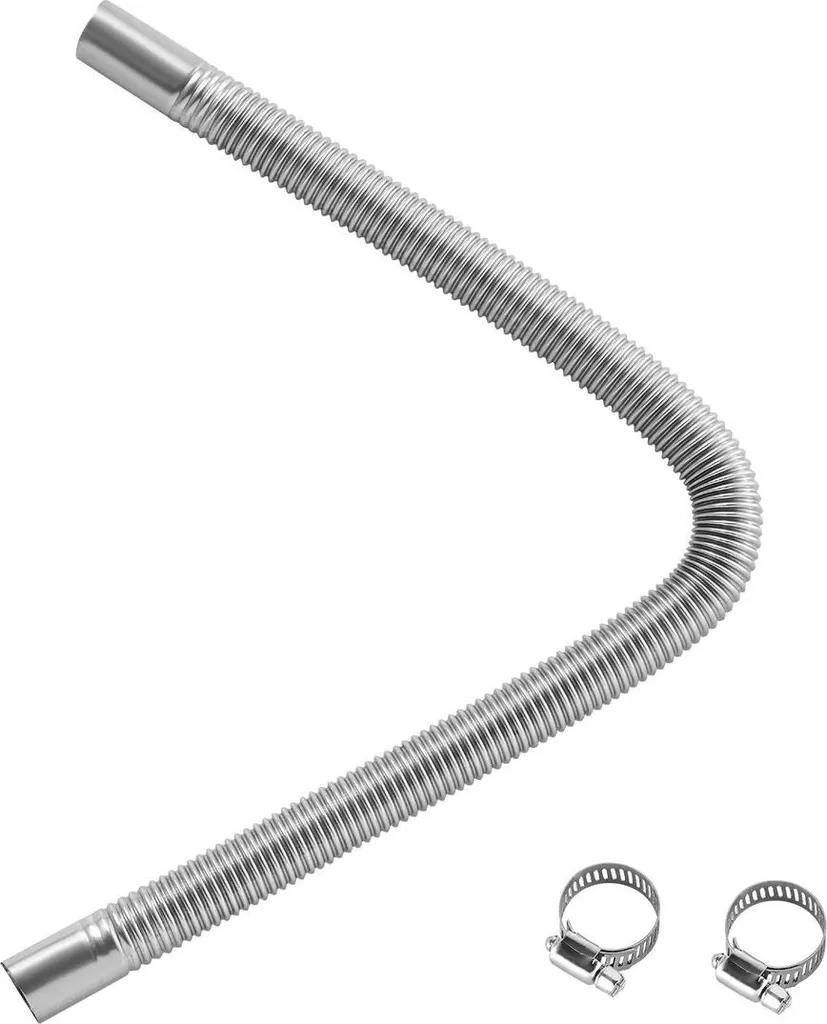 Linea Scarico Acciaio Inox 25mm per Riscaldatori Diesel 600mm + Clip