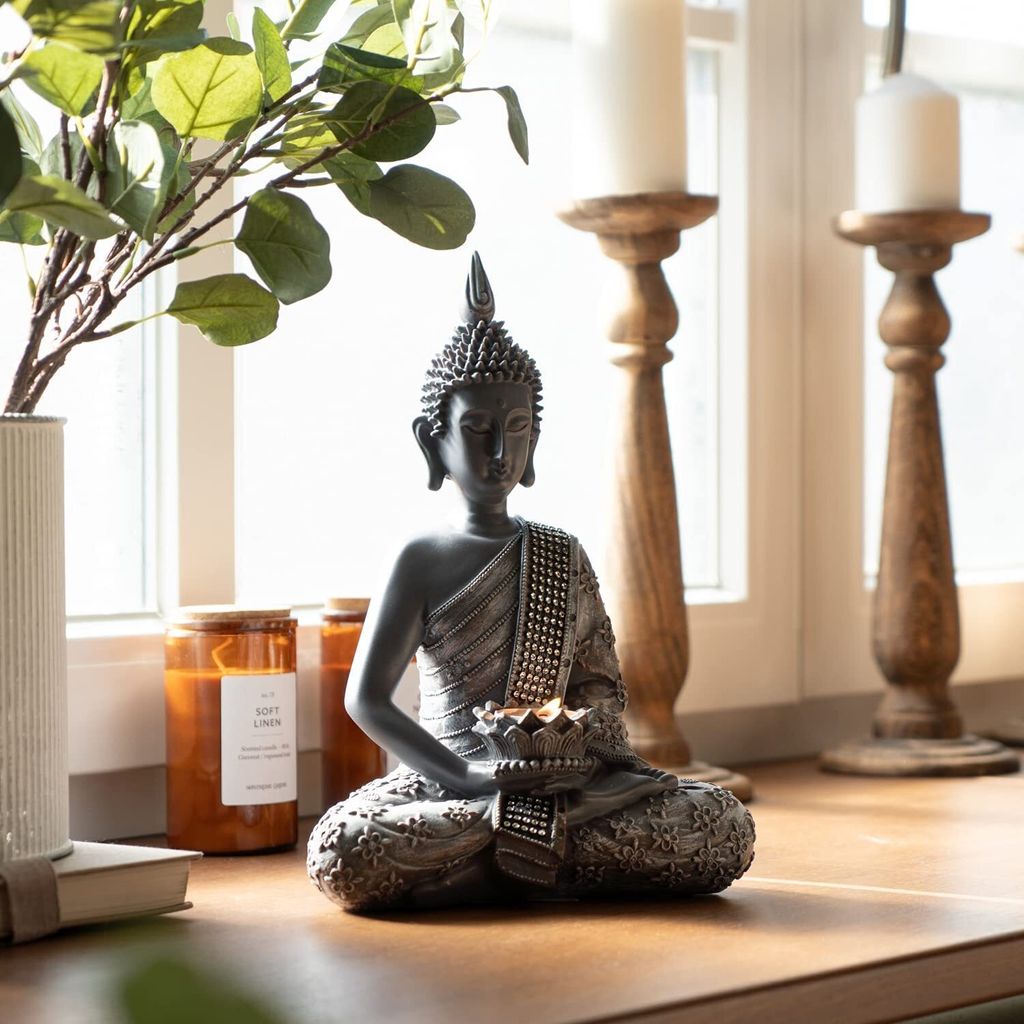 Buddha con portacandela da 30 cm Immagine del prodotto 