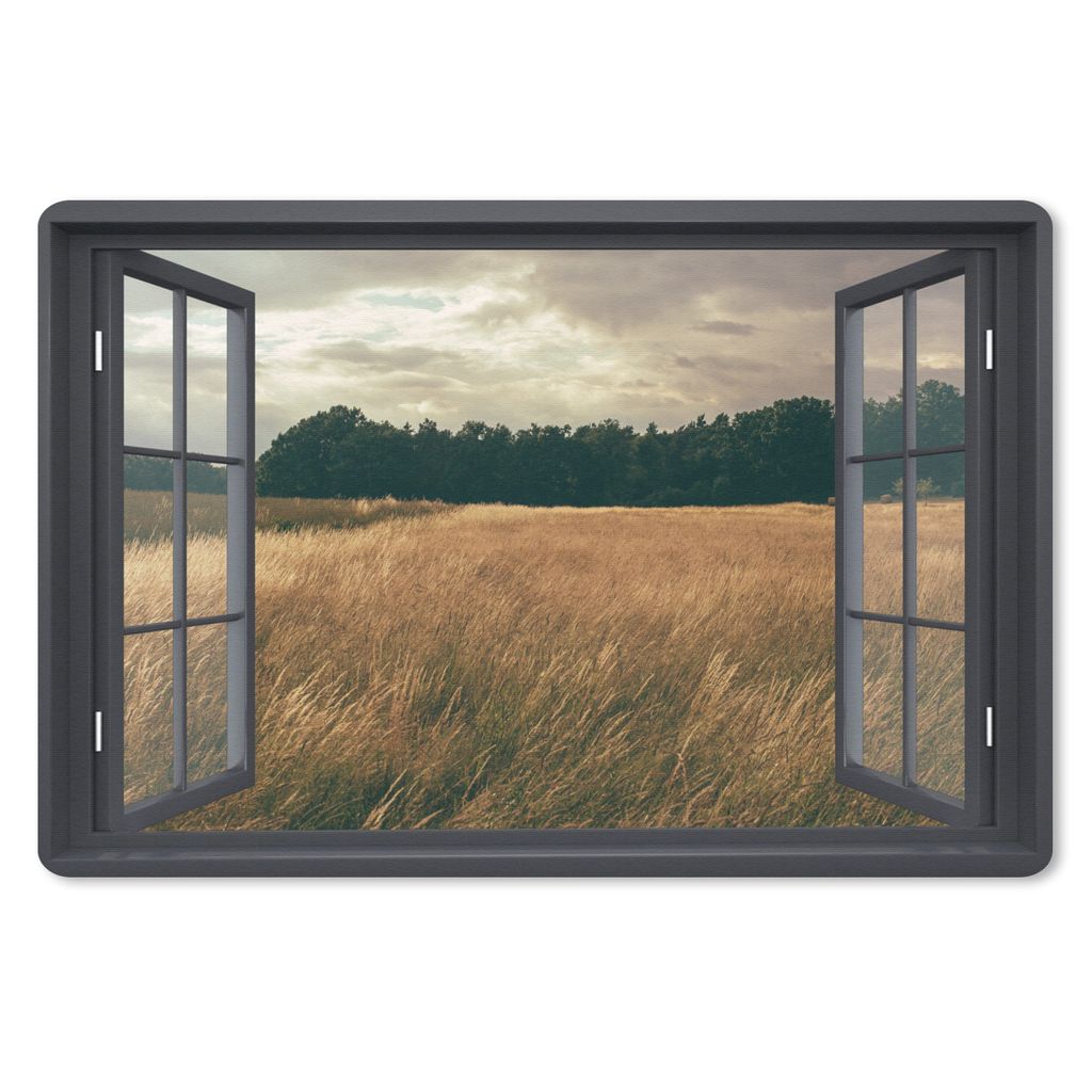 MuchoWow Schreibtischunterlage Ansicht - Feld - Baum 60x40 cm - XXL Mauspad - Großes Mauspad
