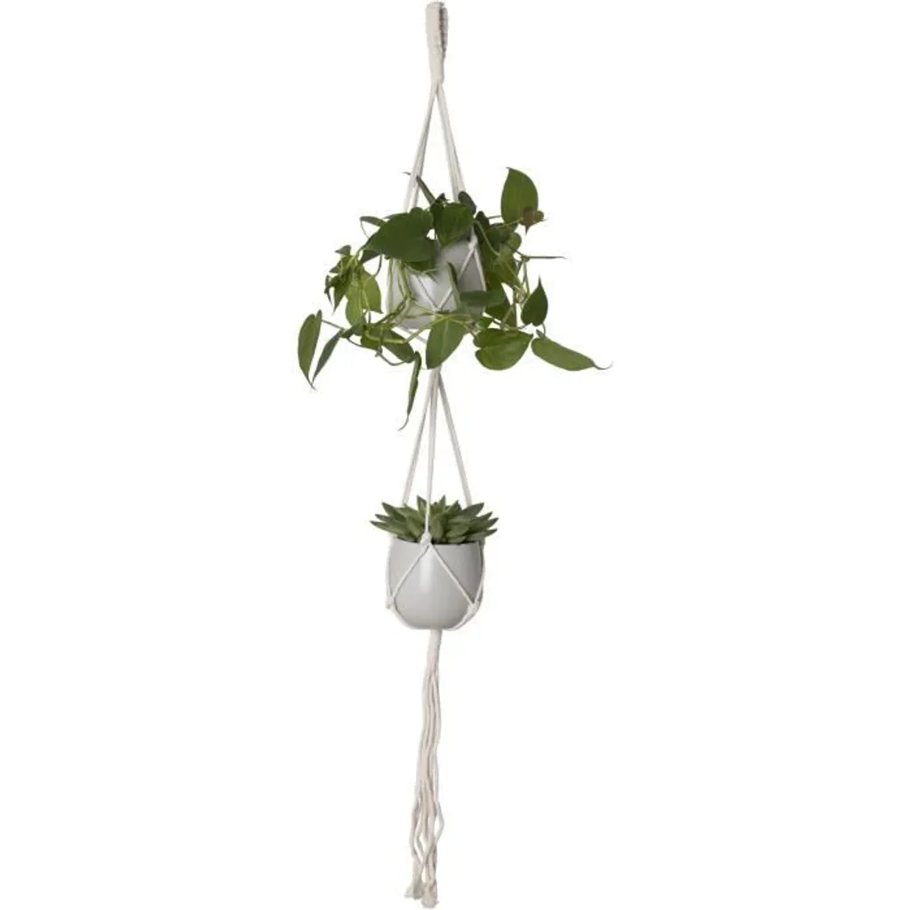 Aménager un Jardin Vertical Intérieur avec le Macramé Double Blanc 120cm