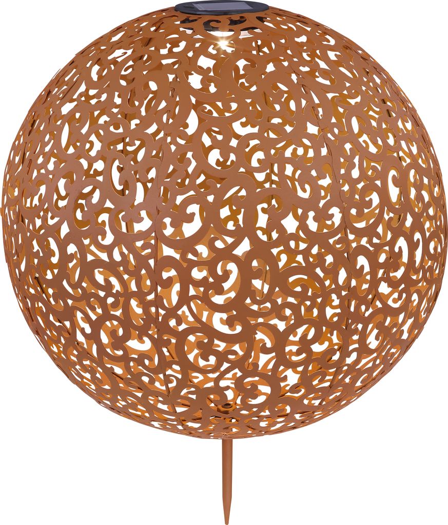 Globo Lighting Solarleuchte Metall rostfarben, LED