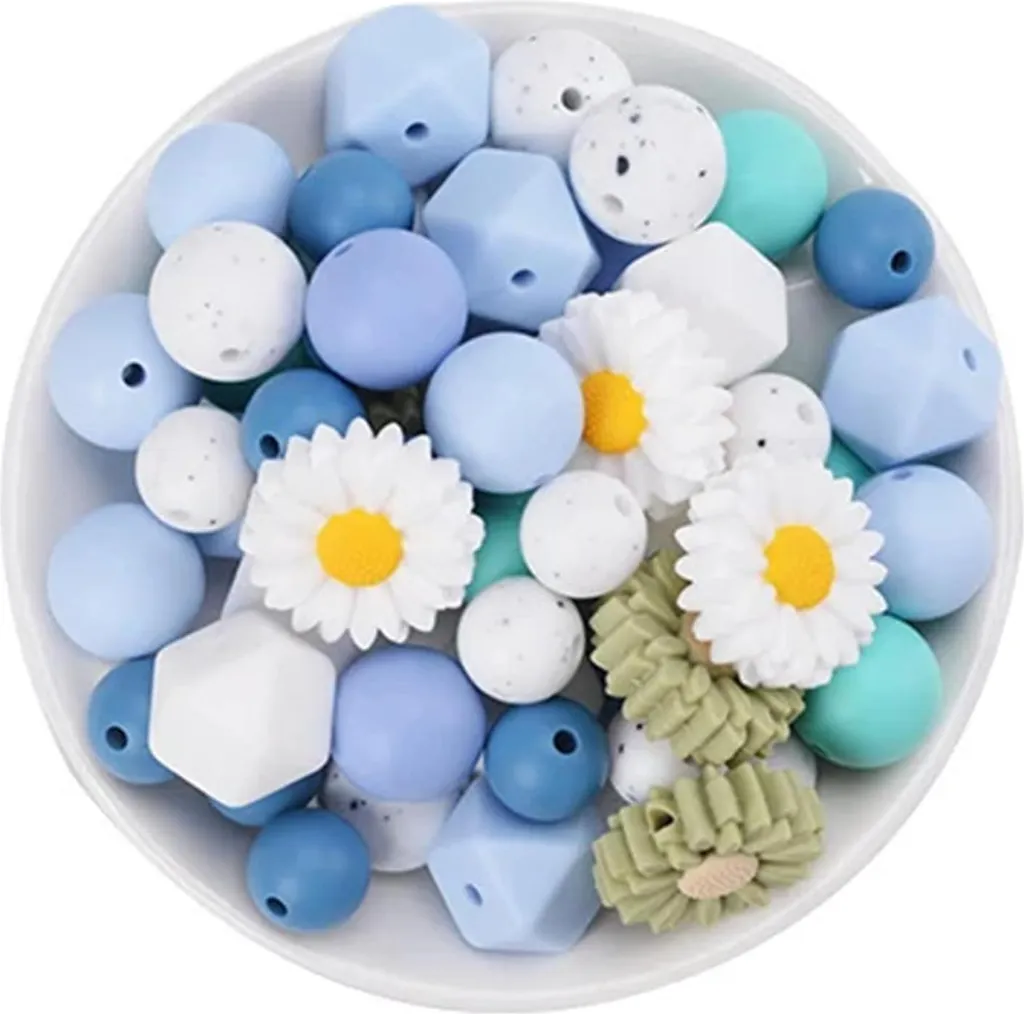 Perles en Silicone pour Création de Porte-clés et Accessoires de Mode