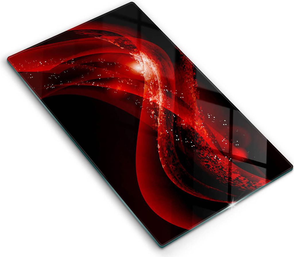 Glasschneideplatte - Herdabdeckplatte - 30x52 cm - Schneidebrett - Spritzschutz - Moderne Abstraktion