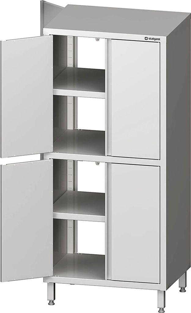 Durchreiche-Hochschrank mit Flügeltüren, 900x600x1800 mm, mit zwei Schrankräumen, verschweißt