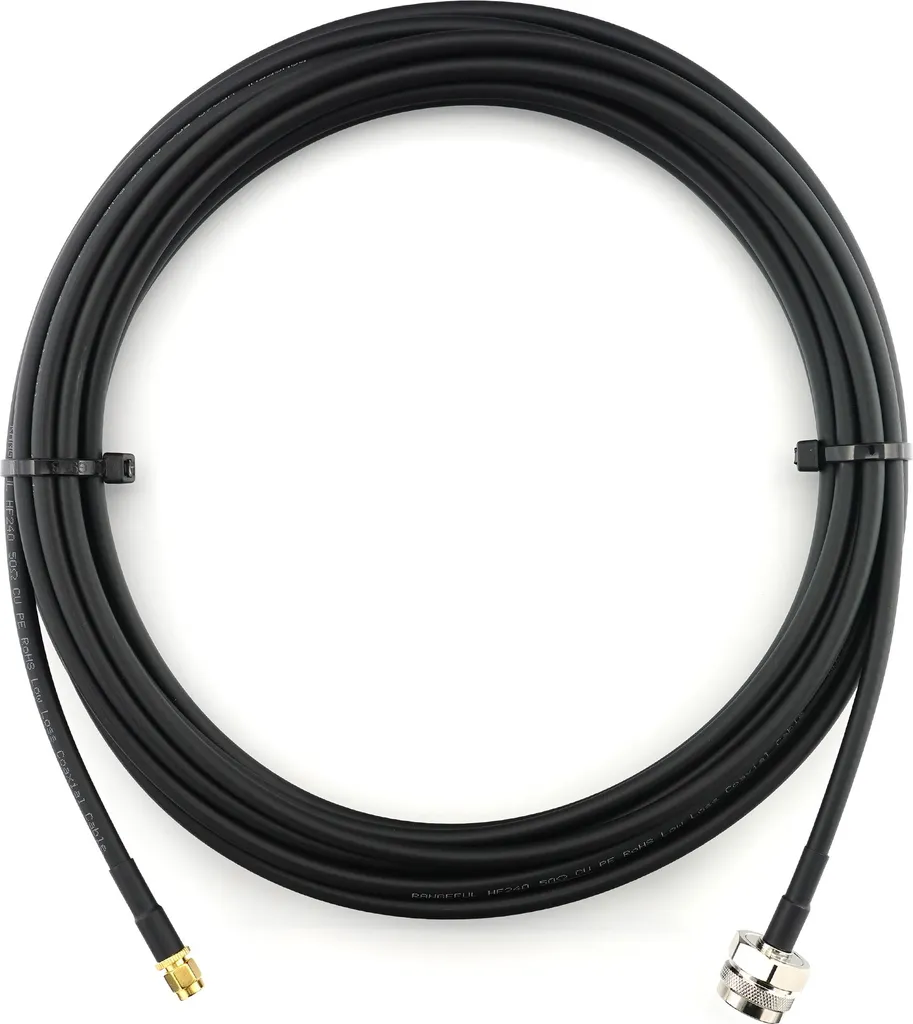 Cavo Prolunga Antenna 5m RP-SMA Maschio a N Maschio HF-240 Bassa Perdita - 4