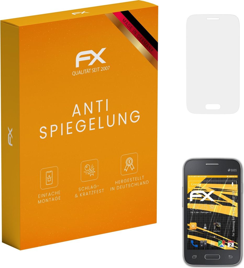 atFoliX FX-Antireflex 3x Schutzfolie kompatibel mit Samsung Galaxy Star 2 (SM-G130E) Displayfolie