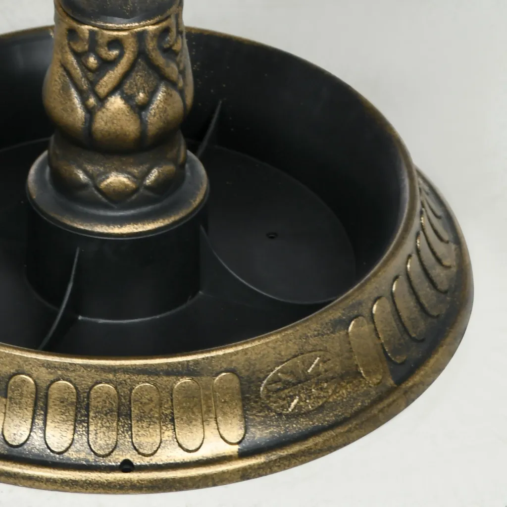 Bain d'Oiseaux 2 en 1 Style Rétro Bronze en Résine Résistante Intempéries - 9