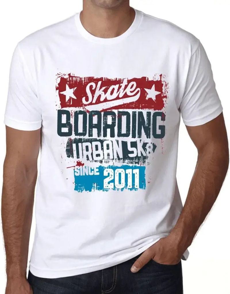 Herren Grafik T-Shirt Urbanes Skateboard seit 2011 – Urban Skateboard Since 2011 – Geschenk 13. Geburtstag Jahrestag 13 Jahre Jubiläum 13 Jäh...