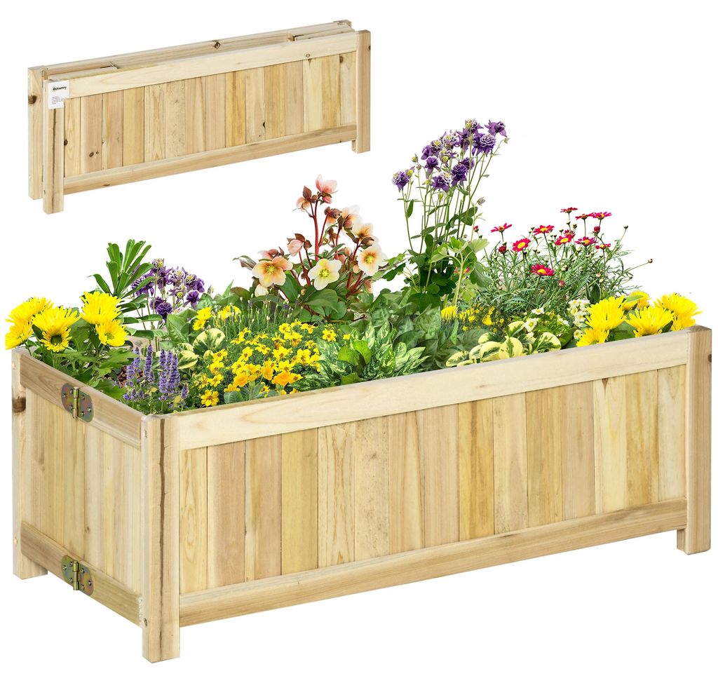 Outsunny Hochbeet, Klappbarer Pflanzkasten, Blumenkasten Produktbild 