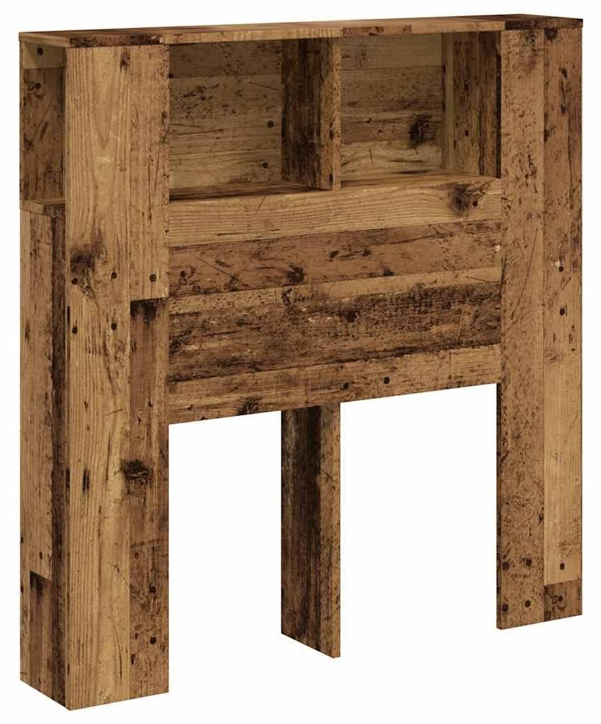 vidaXL Kopfteil mit Ablagen Altholz-Optik 100x18,5x102,5cm Holzwerkstoff