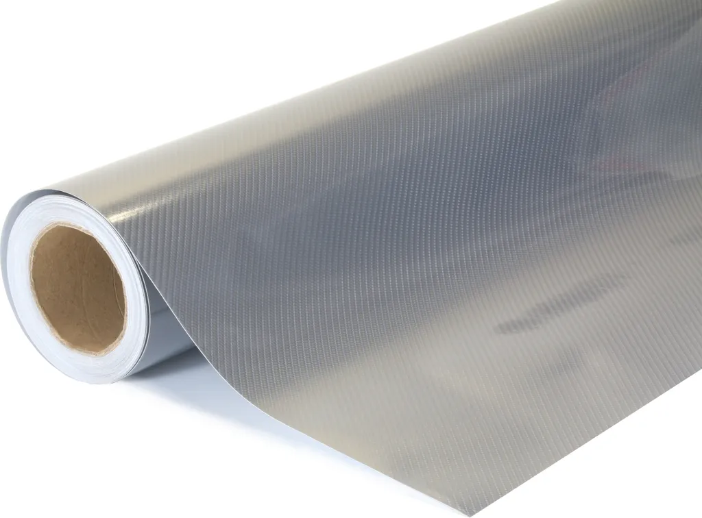 Film carbone 5D gris brillant 152x700cm thermoformable et durable