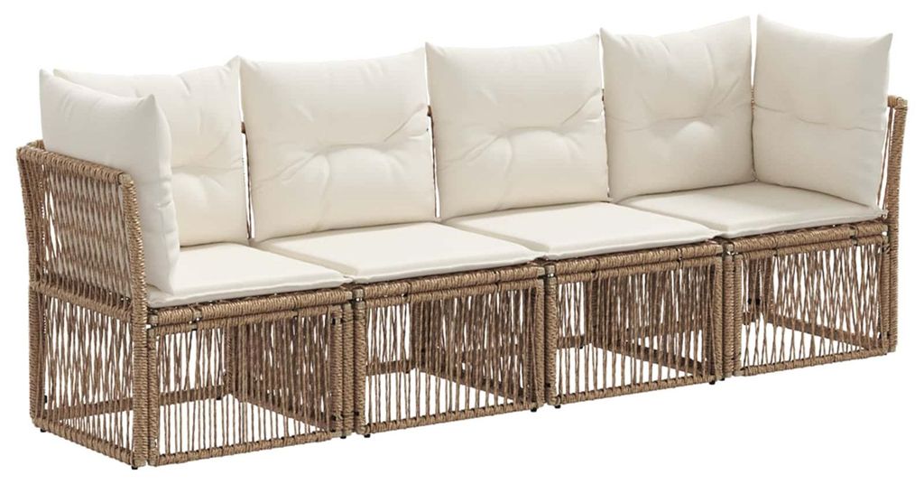 Möbel Gartensofa-set 4 pcs Beige Poly-Rattan - Gartenmöbelgarnituren CC1050