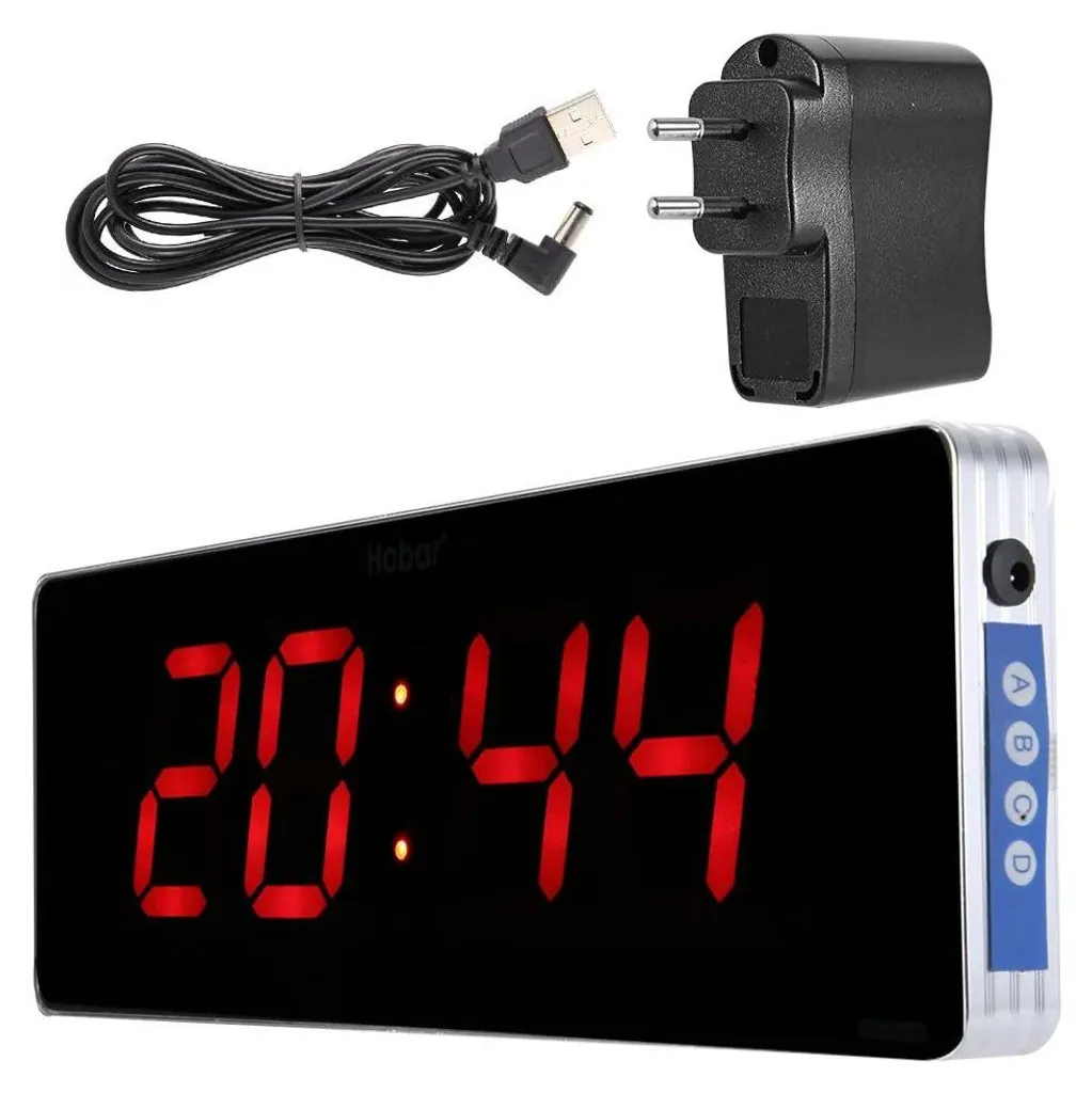 Horloge numérique murale LED en métal - Chiffres lumineux haute clarté