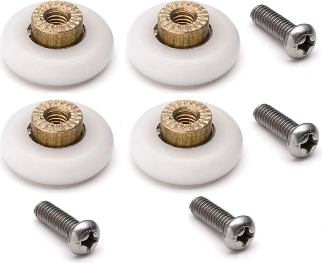 Ersatzrollen für Duschschiebetüren mit M4-Schrauben, Durchmesser 19 mm, 4 Stück