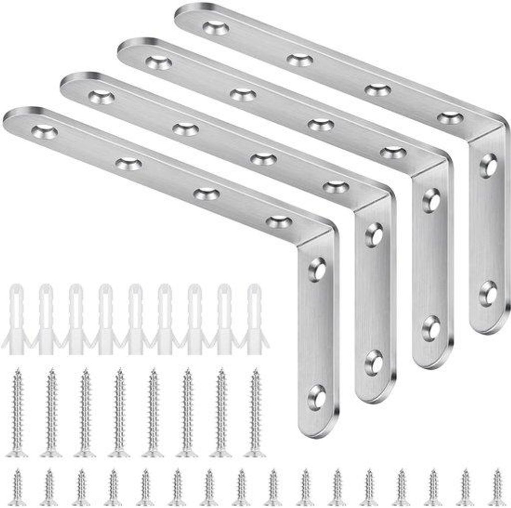 Robuste Eckehalter - Set von 4 - rostfreies Stahl - 125 mm x 75 mm
