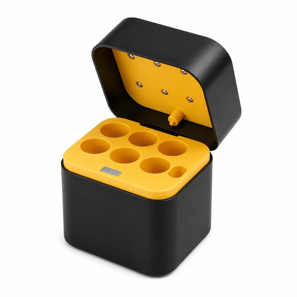 Kompakte Akku Ladebox mit 8 Anschlüssen, Akku Ladegerät für 4 AA- und 4 AAA-Lithium-Ionen Batterien - ENERVIR