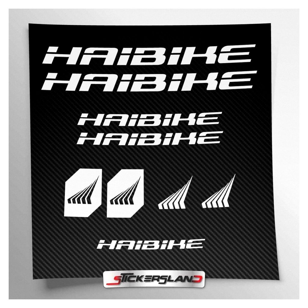 Aufkleber-Set für MTB Mountainbike Rahmen und Helm | Decals für Fahrrad Schriftzüge und Logos (weiß glänzend)